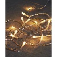 Kerstverlichting - op batterijen - warm wit - 20 LED lampjes - 200 cm