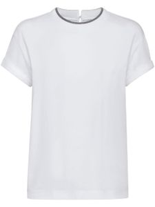 Brunello Cucinelli t-shirt à détails contrastants - Blanc