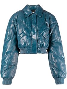 ROTATE BIRGER CHRISTENSEN veste bomber matelassée à effet verni - Bleu