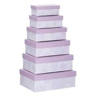 Set van 6x stuks pastel paarse cadeaudoosjes 16,5-28,5 cm rechthoekig Set van 6x stuks pastel paarse cadeaudoosjes 16,5-28,5 cm rechthoekig