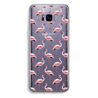 Flamingoprint groen: Samsung Galaxy S8 Plus Transparant Hoesje