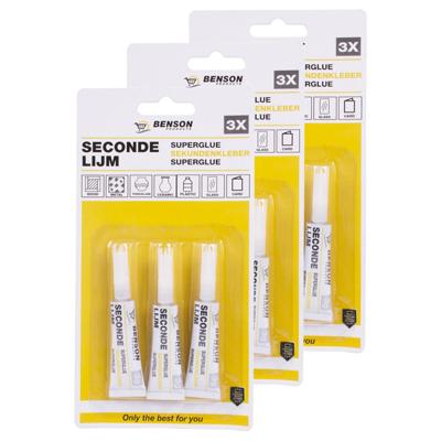 Benson Secondelijm - 9x 3 gram - alleslijm - superlijm Benson Secondelijm - 9x 3 gram - alleslijm - superlijm