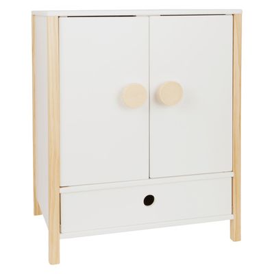 Small Foot houten poppen kledingkast little button met hangers , 3dlg.