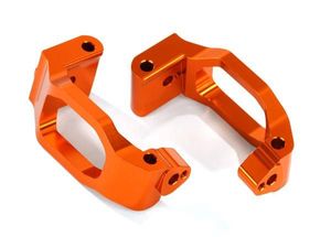 Caster blocks (c-hubs), 6061-T6 aluminum (orange-anodized), left & right/ 4x22mm pin (4)/ 3x6mm BCS (4)/ retainers (4) (TRX-8932A)