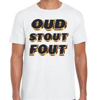 Verkleed T-shirt heren - OUD - wit - themafeest fout/goud/stout - thumbnail