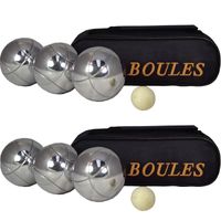 2x Jeu de boules sets 3 ballen/1 but in draagtas