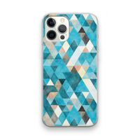 Gekleurde driehoekjes blauw: iPhone 12 Pro Max Transparant Hoesje