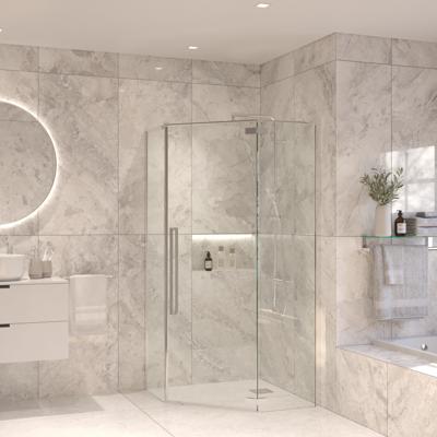 Vijfhoekige Douchecabine Sanivo Vigo 90x90x200 cm Chroom Vijfhoekige Douchecabine Sanivo Vigo 90x90x200 cm Chroom