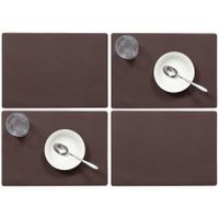 Set van 8x stuks stevige luxe Tafel placemats Plain chocolade bruin 30 x 43 cm