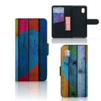 Alcatel 1B (2020) | Book Style Case | Wood Heart - Cadeau voor je Vriend