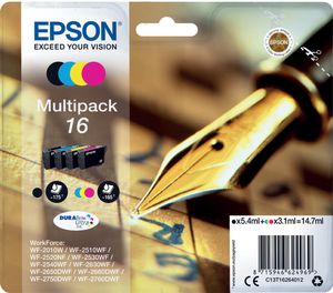 Epson inktcartridge 16, 165-175 pagina's, OEM C13T16264012, 4 kleuren