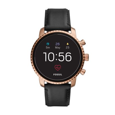 Horlogeband Fossil FTW4017 Leder/Kunststof Zwart 22mm