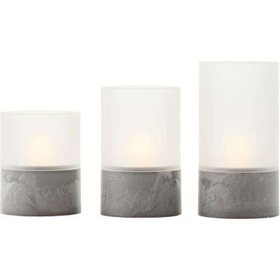 Kavel 3 BRILLIANT CANDLE LED tafellampen - 2500K - Kunststof en glas - Grijs en mat wit