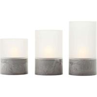 Kavel 3 BRILLIANT CANDLE LED tafellampen - 2500K - Kunststof en glas - Grijs en mat wit - thumbnail