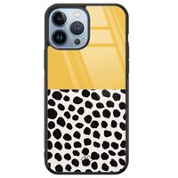 iPhone 13 Pro Max glazen hardcase - Abstract geel