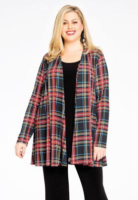 Yoek Cardigan met plooien GLASGOW | Zwart | Maat 46/48