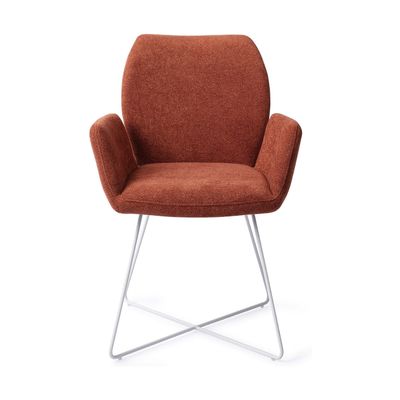 Jesper Home Misaki eetkamerstoel Cosy Copper cross white