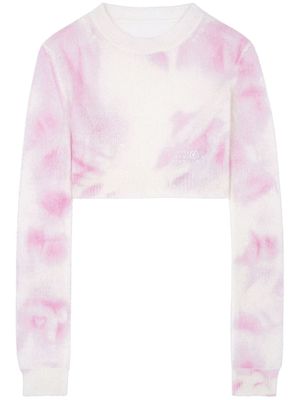 MM6 Maison Margiela pull crop à motif tie dye - Rose