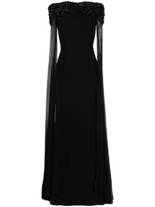 Jenny Packham robe-cape Jenna à ornements en cristal - Noir
