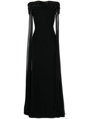 Jenny Packham robe-cape Jenna à ornements en cristal - Noir