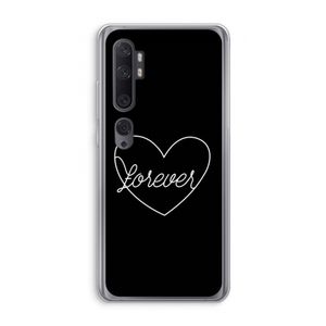 Forever heart black: Xiaomi Mi Note 10 Pro Transparant Hoesje