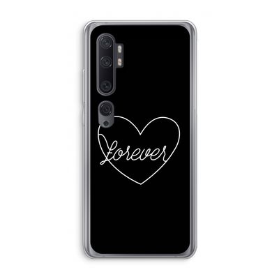 Forever heart black: Xiaomi Mi Note 10 Pro Transparant Hoesje