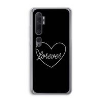 Forever heart black: Xiaomi Mi Note 10 Pro Transparant Hoesje