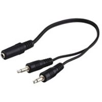 goobay 2x 3,5 mm mono > 1x 3,5 mm stereo adapter kabel - thumbnail