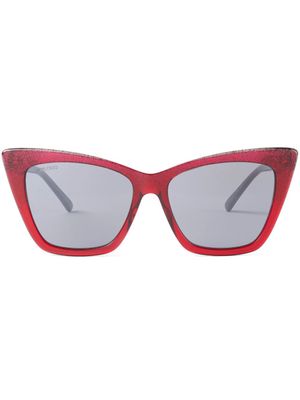 Jimmy Choo Eyewear lunettes de soleil Lucine à monture papillon - Rouge