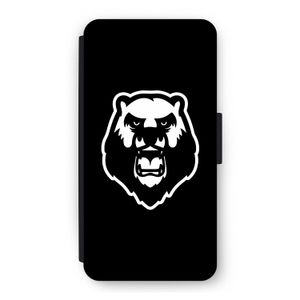 Angry Bear (black): iPhone 12 Flip Hoesje