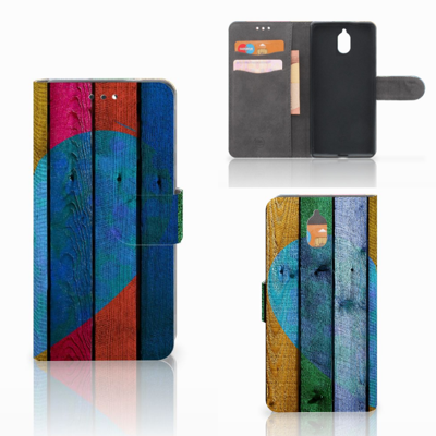 Nokia 3.1 (2018) | Book Style Case | Wood Heart - Cadeau voor je Vriend