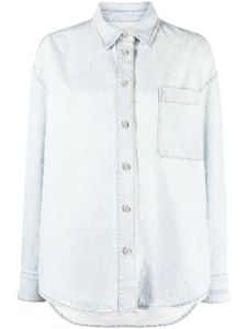 MSGM surchemise en jean à effet usé - Bleu