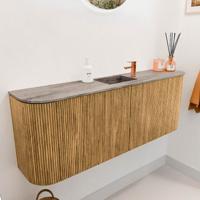 Toiletmeubel Mondiaz Joya Dlux | 113.2 cm | Meubelkleur Oak | Faye wastafel Oza Wasbak Midden | 1 kraangat