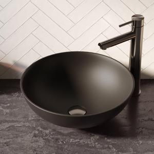 BRAUER Bowl waskom - 40x40cm - rond - keramiek - mat zwart WK-BO40ROMZ