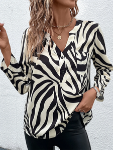 Casual Zebra Regular Fit Blouse Tunic