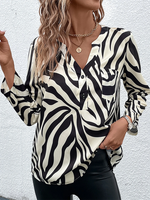 Casual Zebra Regular Fit Blouse Tunic - thumbnail