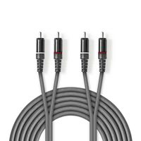 Nedis Stereo-Audiokabel | 2x RCA Male | 2x RCA Male | 5 m | 1 stuks - COTH24200GY50 COTH24200GY50