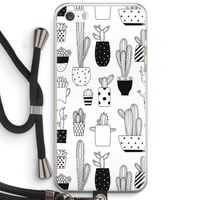 Cactusmotief: iPhone 5 / 5S / SE Transparant Hoesje met koord