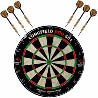 Dartbord set compleet van 45.5 cm met 6x Club Brass dartpijlen van 24 gram