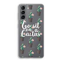 Cactus quote: Samsung Galaxy S21 Transparant Hoesje Cactus quote: Samsung Galaxy S21 Transparant Hoesje
