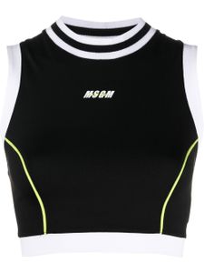 MSGM brassière de sport à logo Active imprimé - Noir