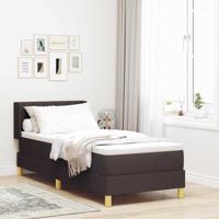 Boxspring bed Donkerbruin en Wit 80 x 200 cm Stof