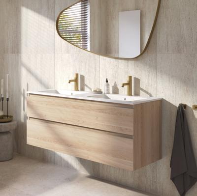 Ben Tendenza voorgemonteerd badmeubel incl. mat witte keramische wastafel 122,7x46x61,5cm urban oak