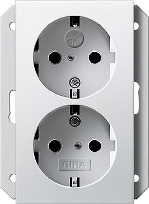 GIRA Wandcontactdoos 2V RA KB 1DS matwit 55