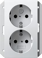 GIRA Wandcontactdoos 2V RA KB 1DS matwit 55 GIRA Wandcontactdoos 2V RA KB 1DS matwit 55