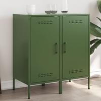 Dressoirs 2 st 36x39x79 cm staal olijfgroen