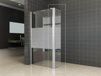 Wiesbaden Zijpaneel 35 x 200 cm met scharnierprofiel links chroom met 10 mm NANO ged.matglas Wiesbaden Zijpaneel 35 x 200 cm met scharnierprofiel links chroom met 10 mm NANO ged.matglas