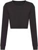 Just Cool JT016 Women´s Long Sleeve Cropped T - Heather Black - XS