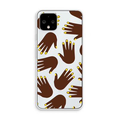 Hands dark: Pixel 4 Transparant Hoesje