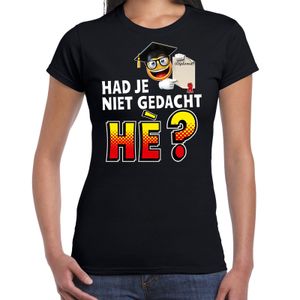 Had je niet gedacht he emoticon fun geslaagden shirt dames zwart 2XL  -